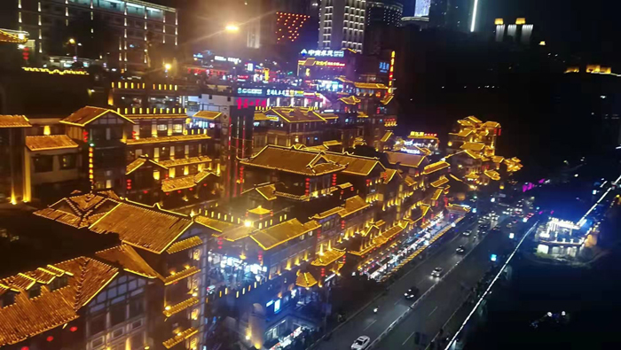 重慶山城夜景火樹(shù)銀花不夜天