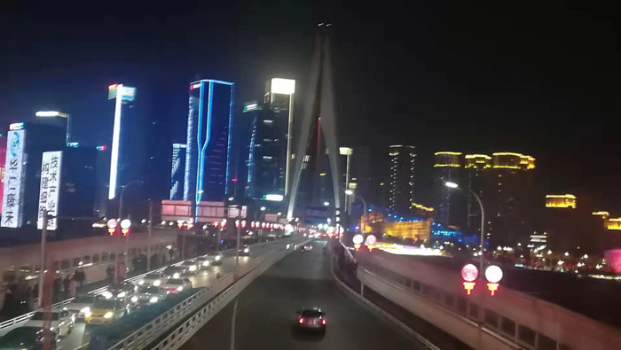 重慶山城夜景火樹(shù)銀花不夜天