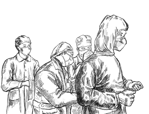 武漢高校教師鋼筆畫(huà)記錄戰(zhàn)“疫”瞬間