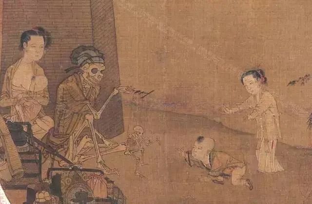 宋代李嵩（1166-1243），《骷髏幻戲圖》 。