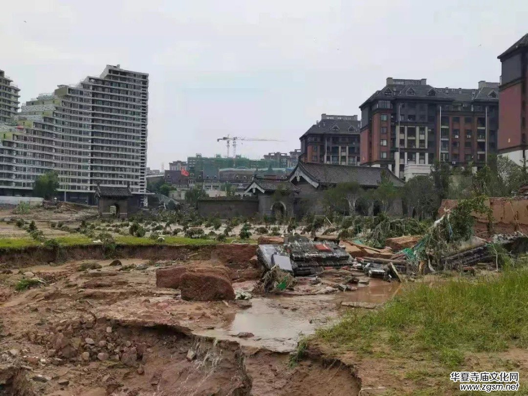 暴雨下的滎陽洞林寺受災(zāi)實(shí)況，千年古剎災(zāi)后修建迫在眉睫