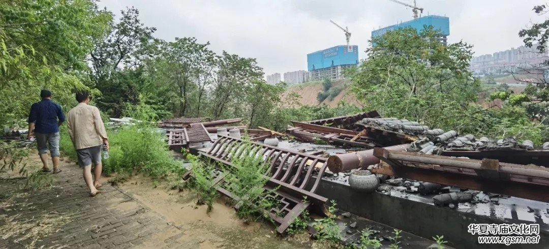 暴雨下的滎陽洞林寺受災(zāi)實(shí)況，千年古剎災(zāi)后修建迫在眉睫