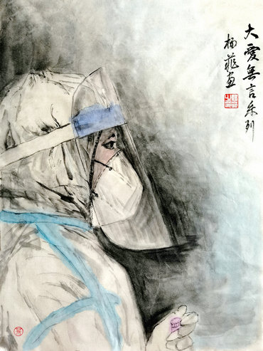 安陽(yáng)：楊明學(xué)攜女兒楊菲拿起畫筆以“藝”抗疫