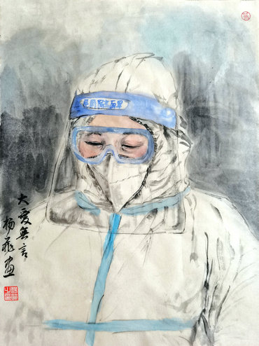 安陽(yáng)：楊明學(xué)攜女兒楊菲拿起畫筆以“藝”抗疫